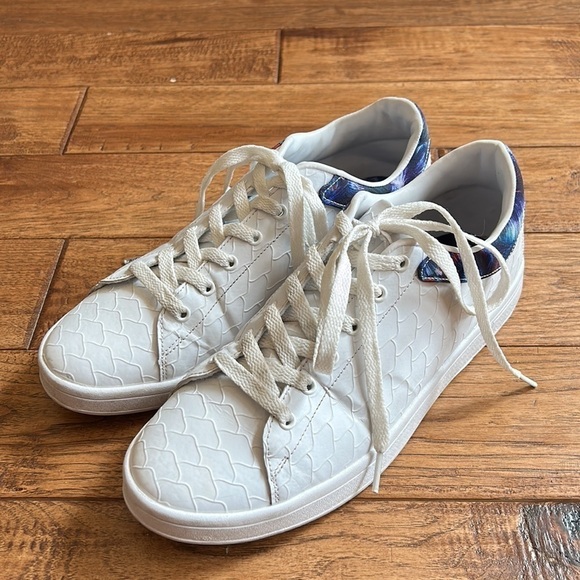 DESIGUAL Retro Court Atlantis Lace Up Sneakers White Size 10 - Picture 9 of 14